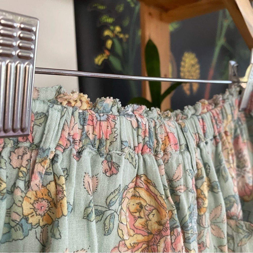 Louise Misha Blue Pink Floral Print Amandine Wide Leg Gauze Cotton Pants 10 - Picture 11 of 14